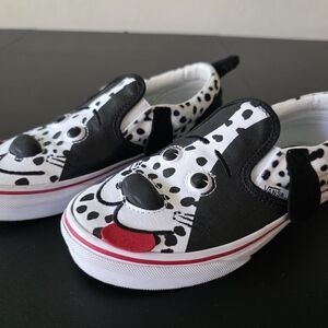 Vans Kids Dalmatian Print Slip-On Sneakers - Black, White, Red